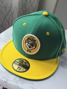 New Era Green and Yellow Fitted Cap with Fruit Logo Patch
